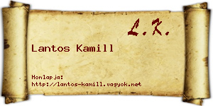 Lantos Kamill névjegykártya