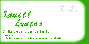 kamill lantos business card